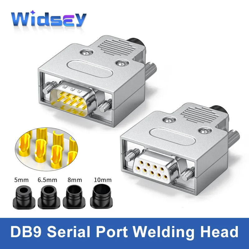 RS232/485/422 DB9 Serial Port Connector Solid Needle Welded Joint 9pin COM Interface Industrial Grade Male Female Terminals