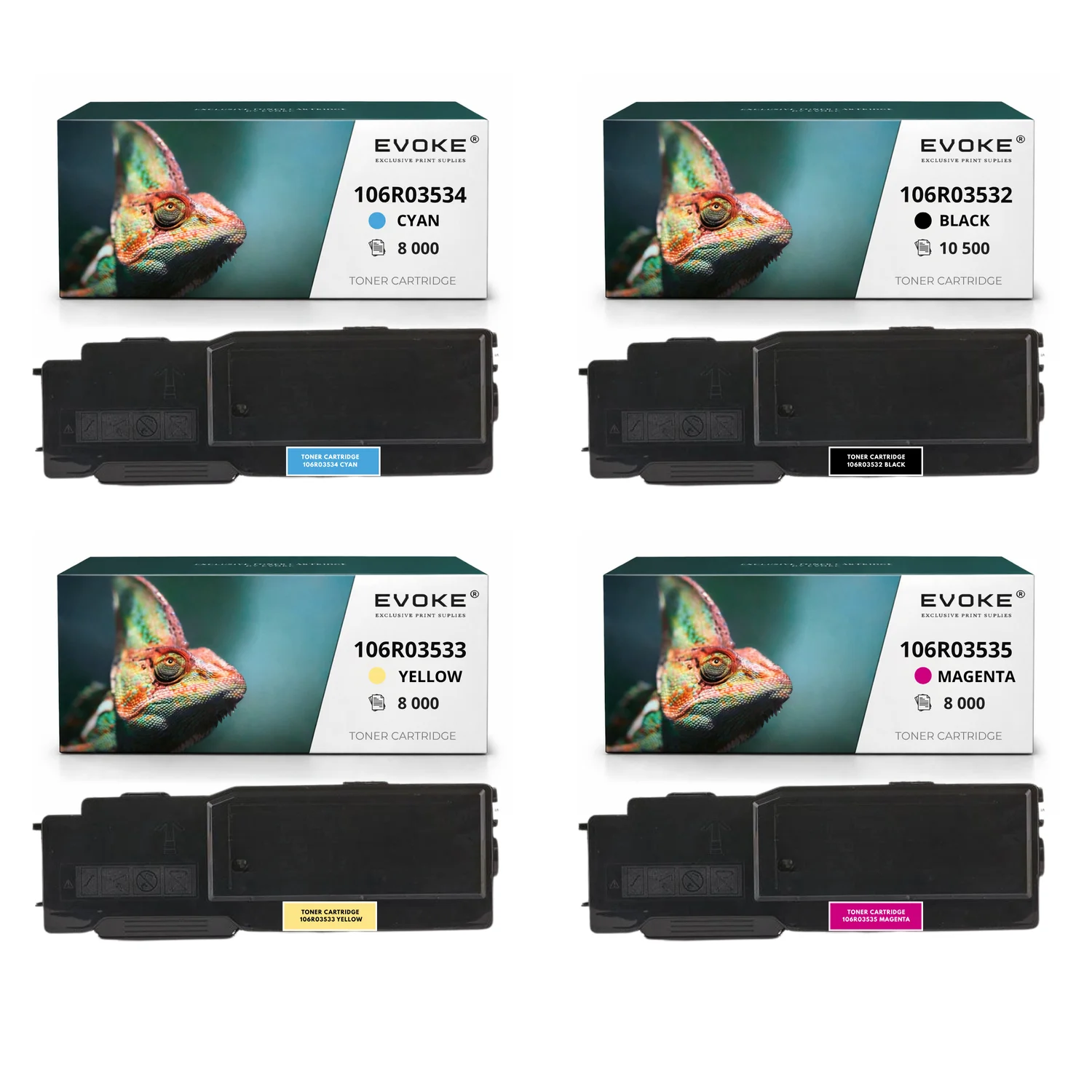 Evoke Compatibele Toner voor Xerox Versalink C400 C405 106R03532 4X Cmyk: Zwart, Cyaan, Magenta, Geel 34500 Pagina's Versalink C400 C400V\\\_N C405