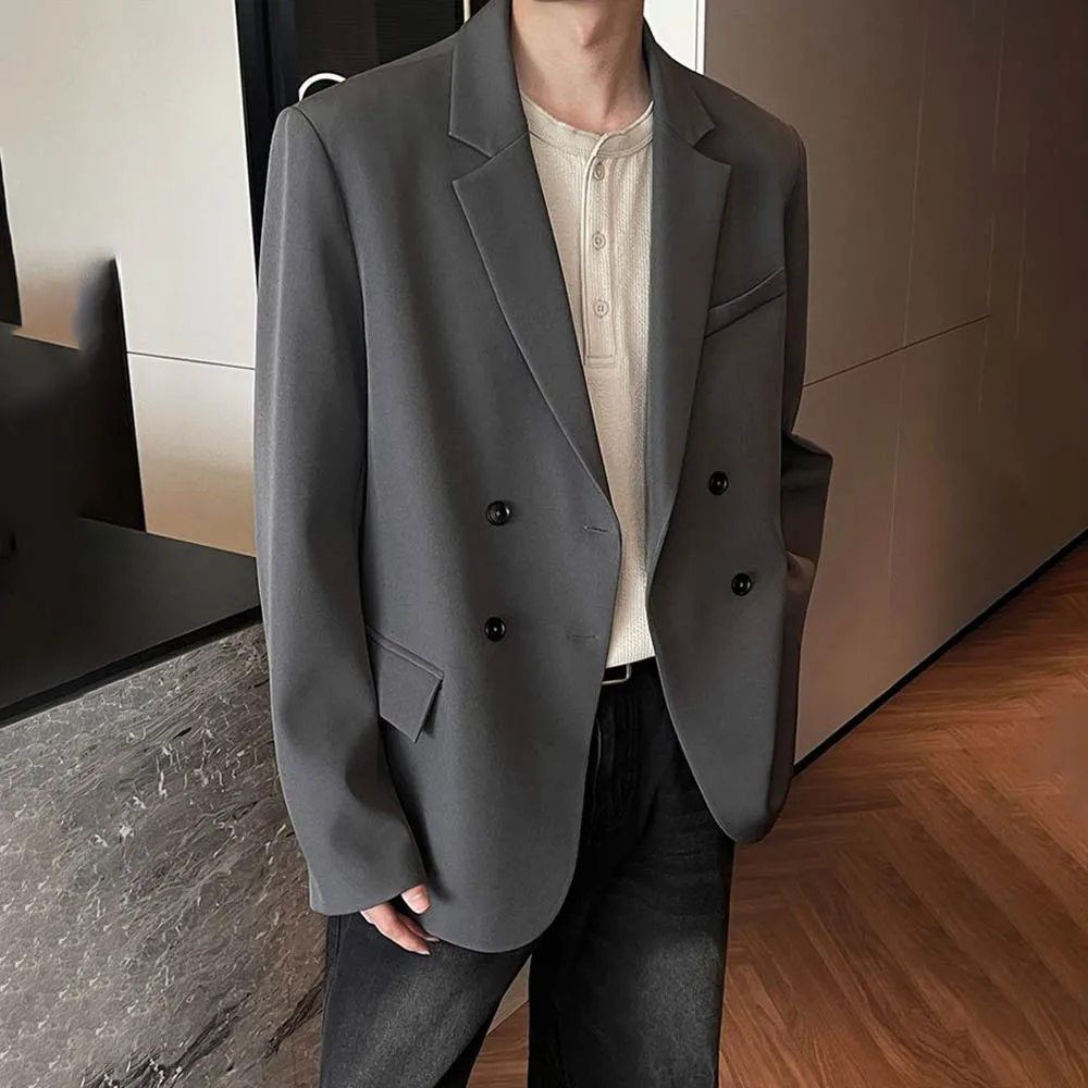 

Men's Patchwork Long-Sleeved Suit Jacket Chinese Retro Fashion Trend High Street Casual Loose Breathable Niche Men's Tops