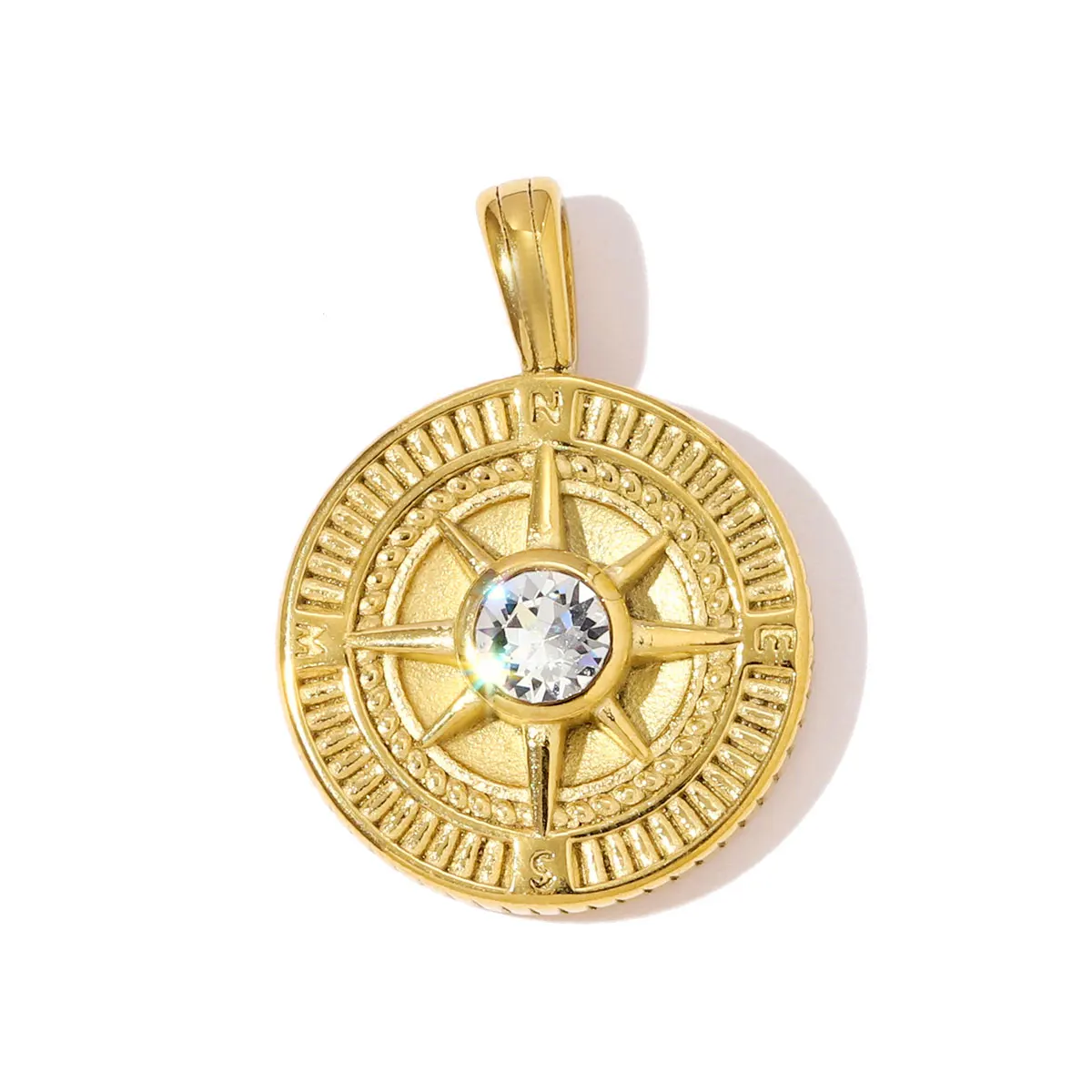 

3Pcs/Lot Stainless Steel Rhinestone Charms Vintage Flower Necklace Pendants For DIY Making Fashion Jewelry Accessory Wholesale