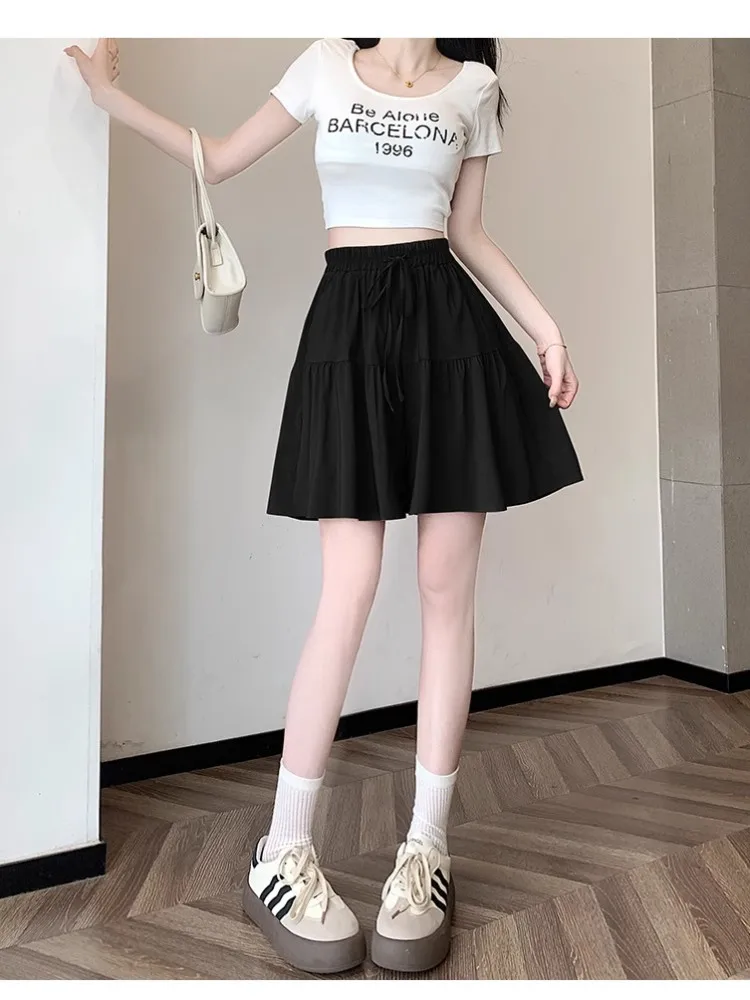 Soie glacée mince respirant grande taille mince jambe large cinq-quarts pantalon femmes été taille haute Qui sec orts ample décontracté Pa...