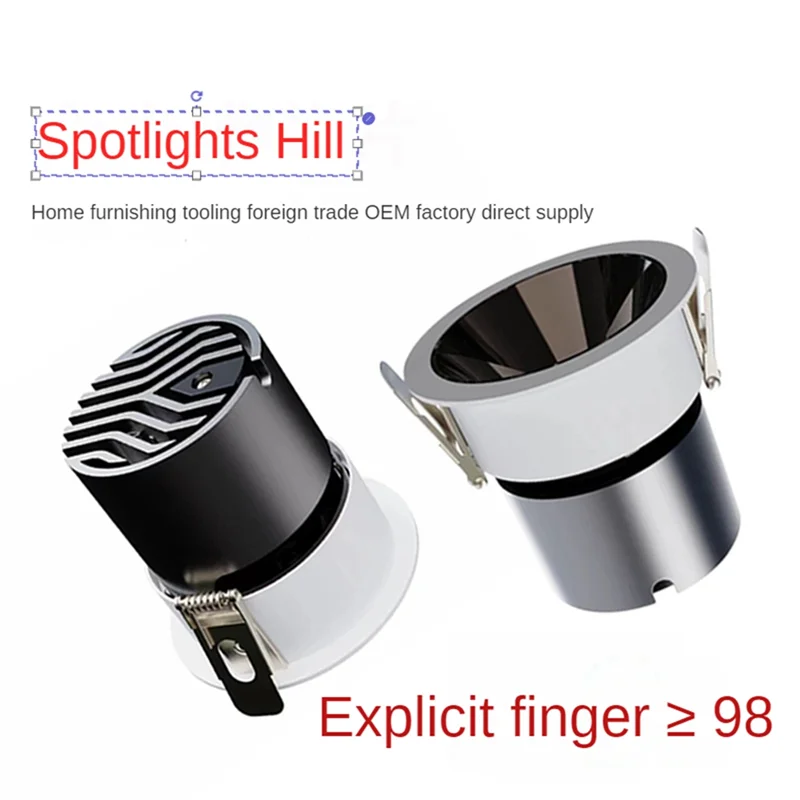 

B50C Anti-Glare LED Spotlight Dimmable Recessed Downlight 7W Aluminum Dining Room Shop Office Bedroom Lighting 3500K