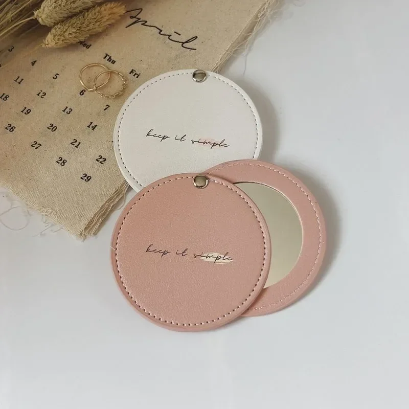 1PCS Free Custom Ultra-thin Mini Makeup Mirror Portable Compact Pocket Hand Personalized Beauty Cosmetic Party Favor Mirror Gift