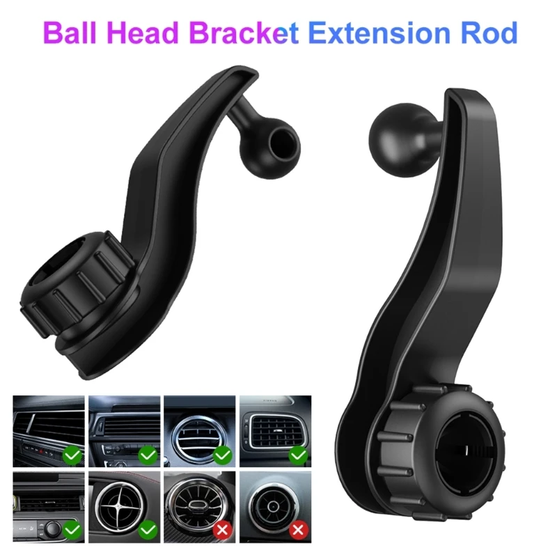 17mm Head Bracket Extension Rod Dead Adapter Bracket Extender for Car Air Outlet Phone Stand Tablet Holder