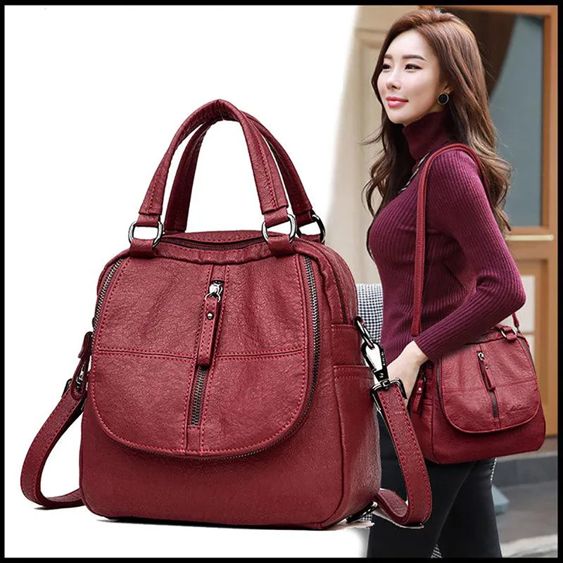 

Women's Backpack Small Retro Bagpack Multifunctional Big Capacity Shoulder Crossbody Bag Female Travel Back Pack Mini Handbag