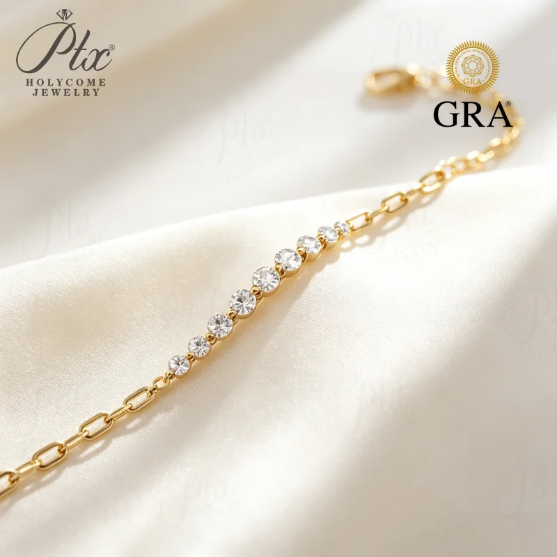 Moissanite Bracelet 3/2.5/2mm D Color VVS1 GRA Certified 925 Sterling Silver Factory Direct Non-fading Fine Jewelry for Ladies