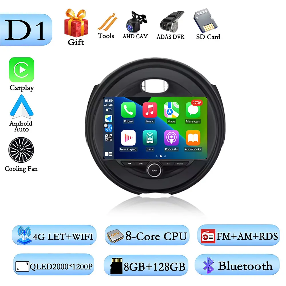For BMW Mini Cooper F54 F55 F56 F60 2015-2018 2019 Android 16 Car Video Multimedia Player Carplay DSP Stereo GPS Navigation image 3
