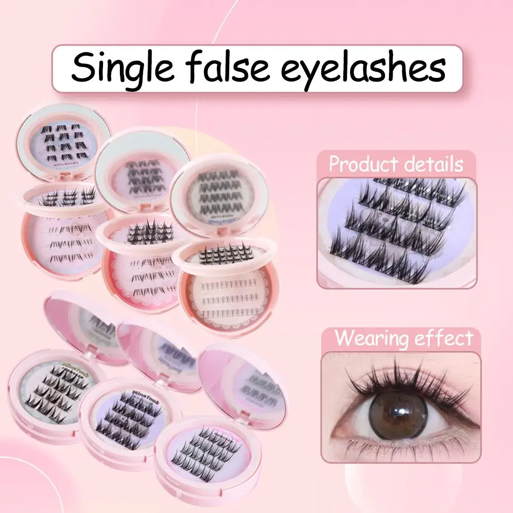False Eyelashes Single Tuft Lashes Handmade Fluffy DIY Extension Cluster Lashes Strips for Daily Party Makeup Accessories