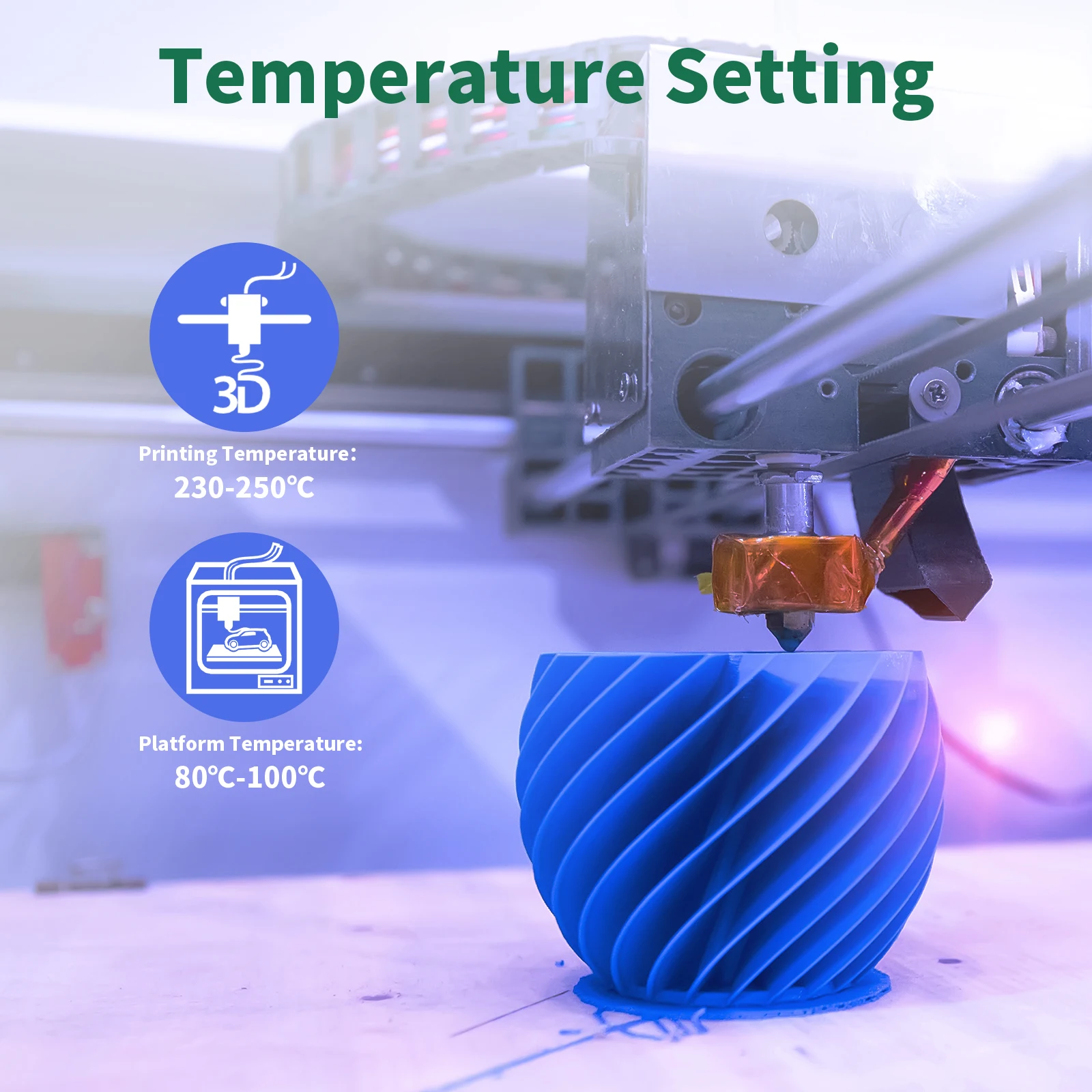 Filament Geeetech ABS+ 3D 1.75mm 1KG, plastik do drukarek 3D, bez plątania, nietoksyczny, pakowany próżniowo, biały, czarny — zdjęcie produktu 5