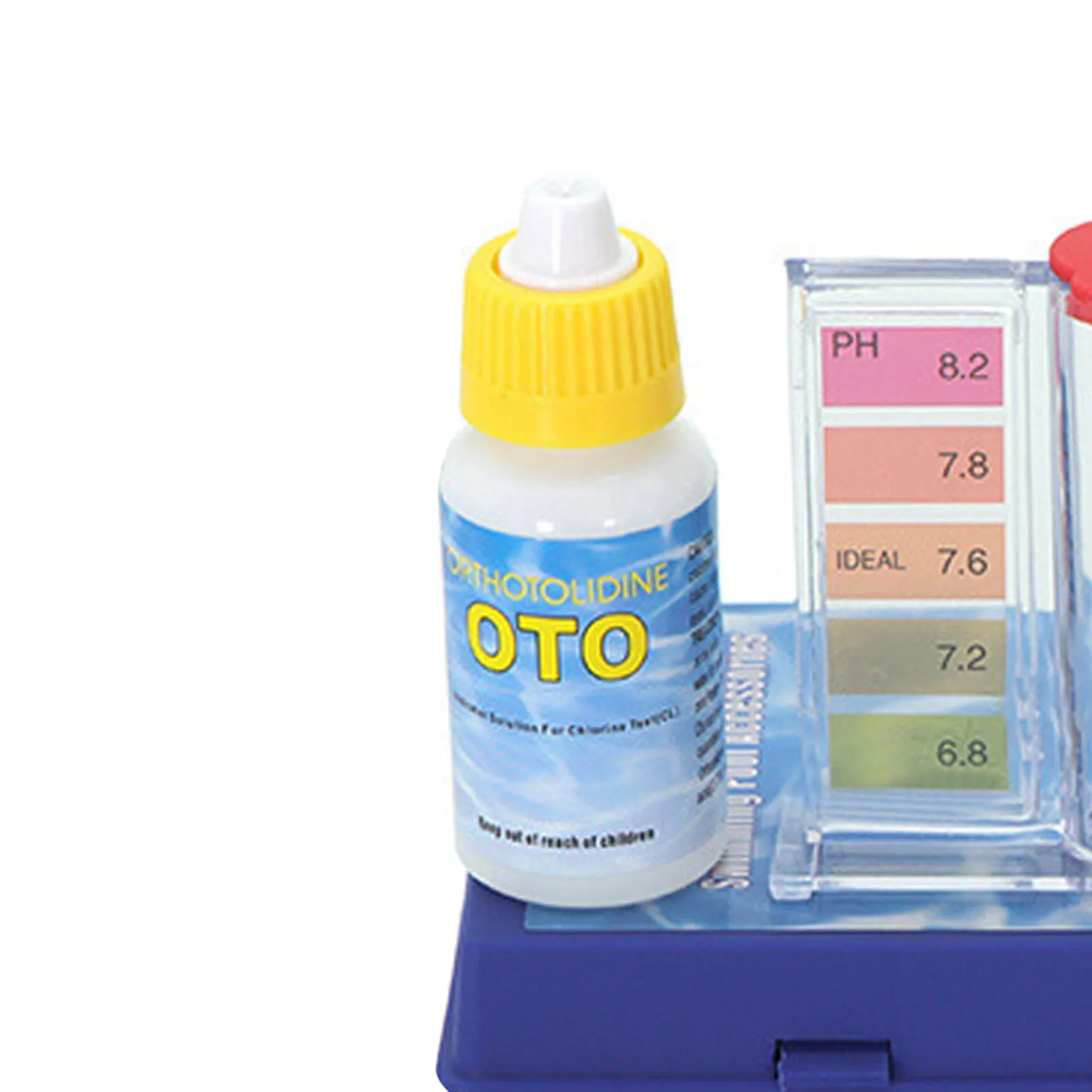 Solução de teste de piscina Solução de teste de qualidade da água com ferramenta de tubo de tira de teste para detecção de cloro residual de ph