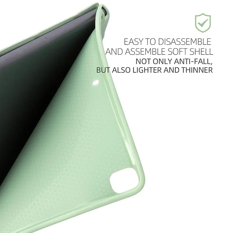 Untuk iPad Air Pro casing MINI 3th 4th th ke-6 ke-7 9th 10.2 10.9 11 12.9 13 inci y-fold kulit lembut penutup lengan berdiri