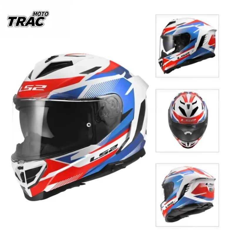 LS2 Storm III Motorcycle Helmet Full Face Double Lens Off-road Racing Helmet Men Breathable FF818 Cascos Para Moto DOT ECE