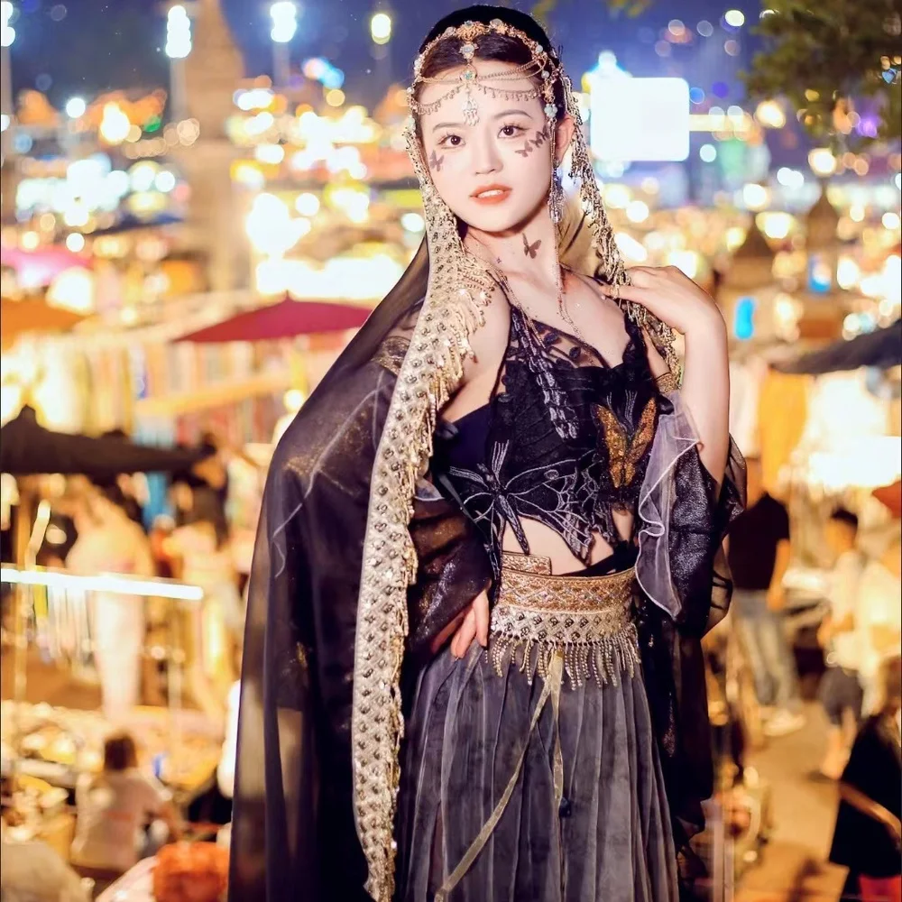 

New Han Dynasty Clothing Dunhuang Style: An elegant fairy dance costume set with elements of ancient foreign princesses