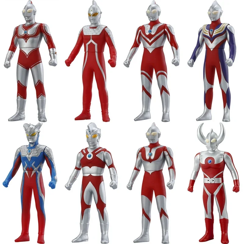 BANDAI Ultraman Tiga Seven Zoffy Ace Taro Leo Ojciec Ultra Figurki Anime Figurka akcji Model kolekcjonerski Kid Coll Zabawka Prezent