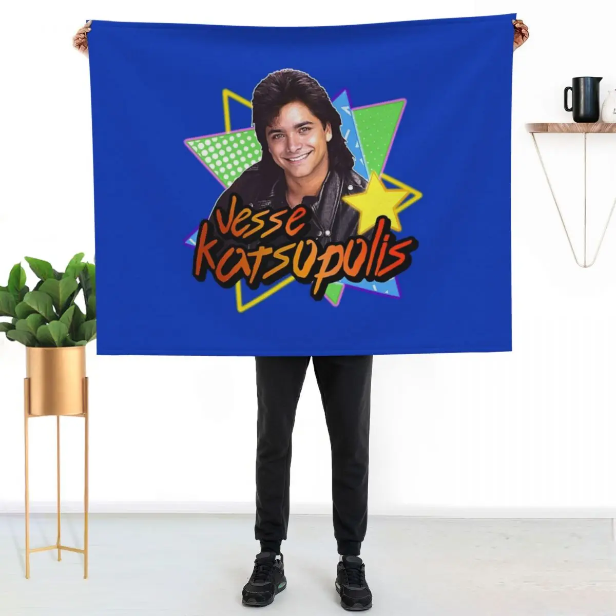 Uncle Jesse Katsopolis Full House 90s Tribute Throw Blanket Thins Sofas Softest Decorative Throw Polar Blankets