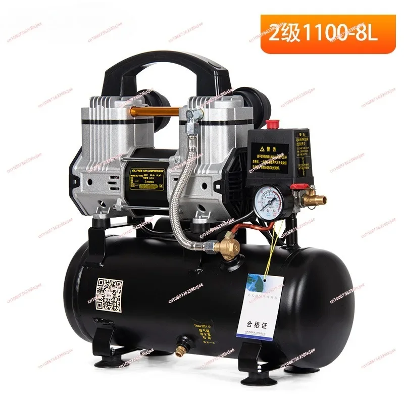 220V Small  Compressor Oil-free Silent  Pump High Pressure Industrial  Compressor Portable Woodworking Air Pump