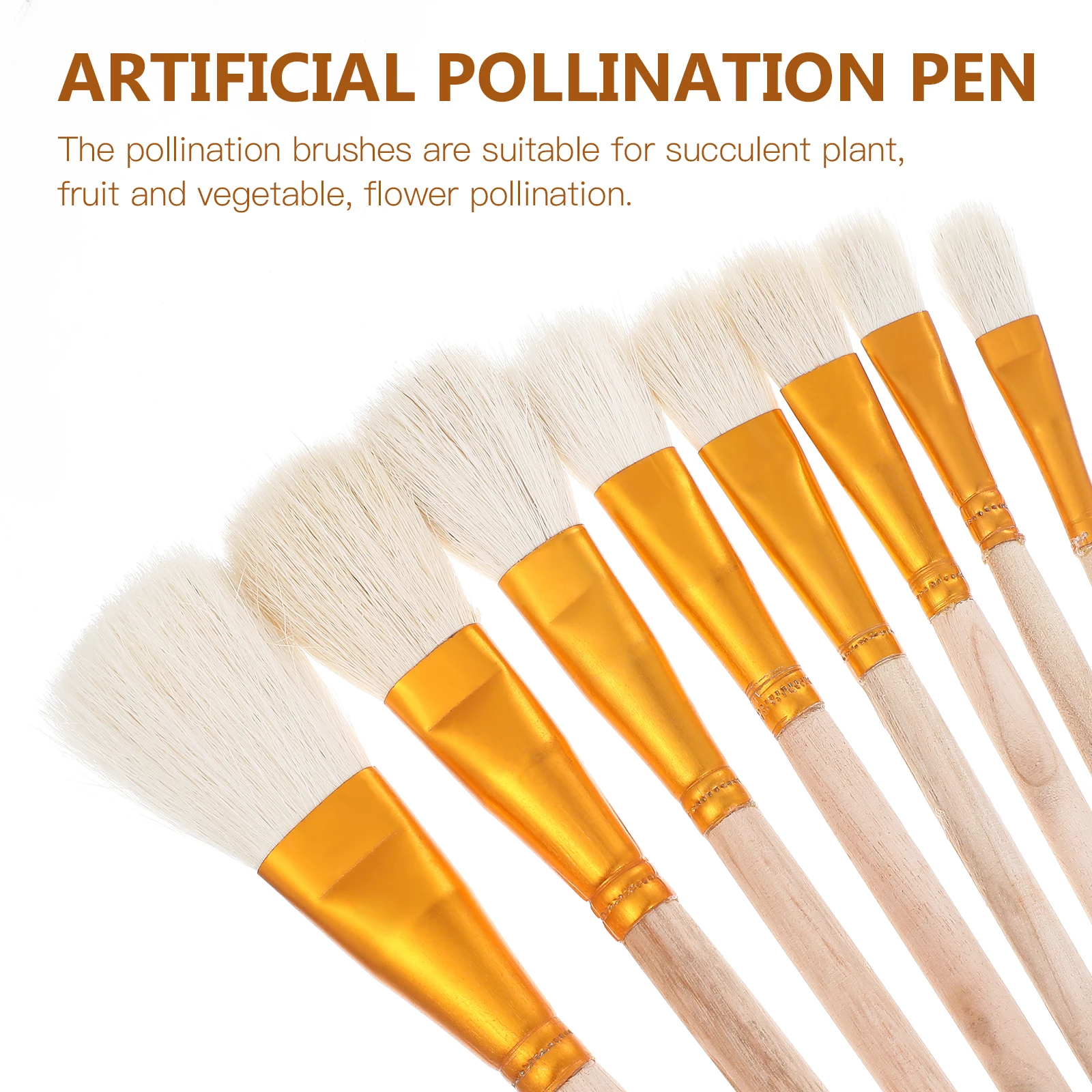 

8 Pcs Chalk Pen Pollinator Brush Filling Manual Plant Wood Pollinating for Flowers Small