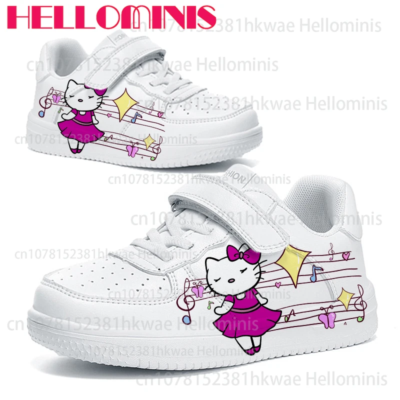 أحذية أطفال جديدة شهيرة بطباعة مرحبا كيتي لعام 2025 للأولاد والبنات بنمط كرتوني لطيف أحذية بنعل سميك عالية الجودة هدية
