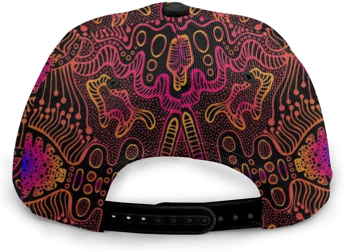 Space Psychedelic Trippy Abstract Flat Bill Brim Cap, Cool Hip Hop Trucker Hat Men Women Adjustable Baseball Caps