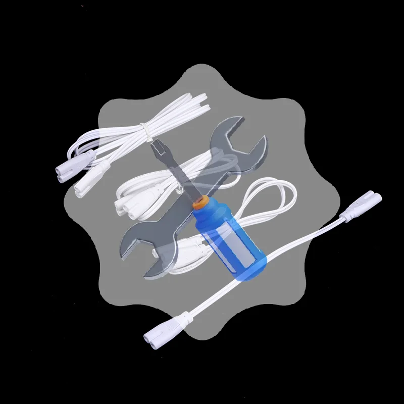 LED Tube Lamp Connected Cord Flexiable Connecting Cable T4 T5 T8 Light Connector Single And Double-ended Tandem Plug Wires