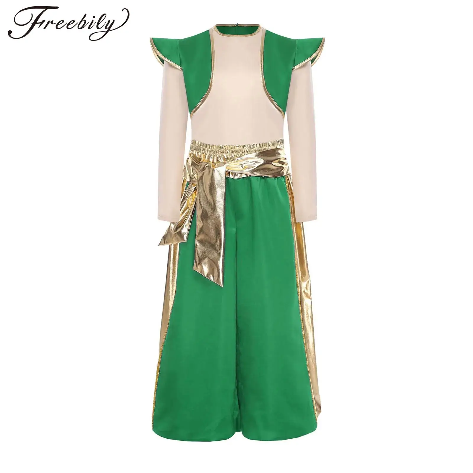 

Kids Boys Halloween Lamp Elf Cosplay Costumes Children Arabian Prince Outfit Long Sleeve Outfits Children Carnival Fancy Dress