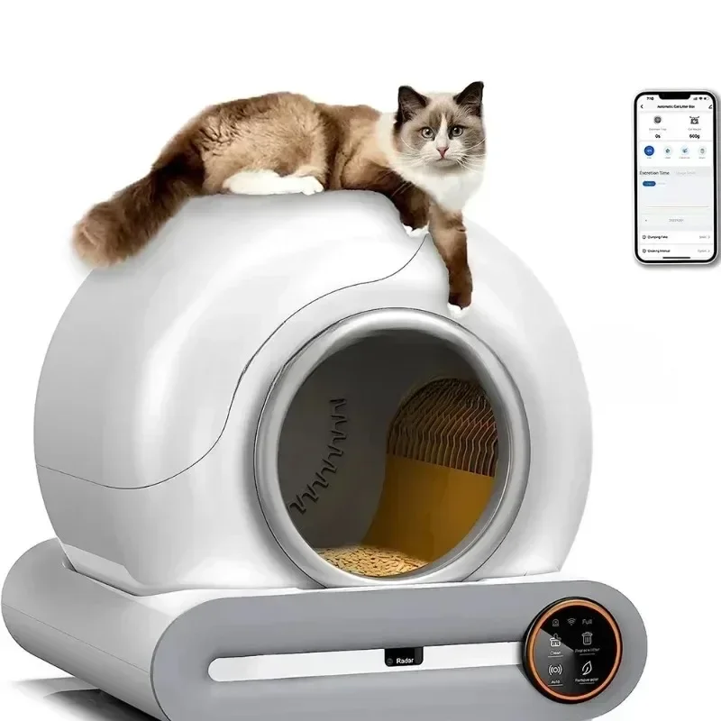 Caja  arena automática para gatos, Control inteligente por aplicación caja de arena para gatos autolimpianteinodoro electrónico