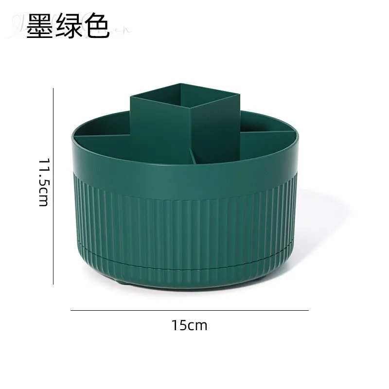 360 °   حاوية تخزين فرشاة المكياج الدوارة على الطاولة، رف مستحضرات التجميل، فرشاة ظلال العيون، حامل قلم أحمر الشفاه