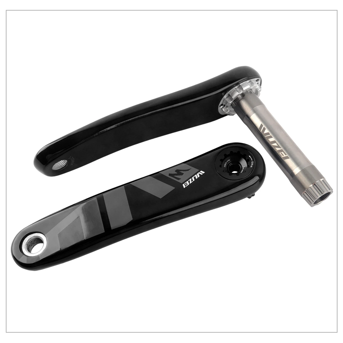 WUZEI MTB Carbonfaser-Kurbelgarnitur 165 170 175mm Mountainbike-Kurbelsatz 24mm Ti AL-7075 Achse 3-Loch Fahrradkurbel für Shimano – Detail 19