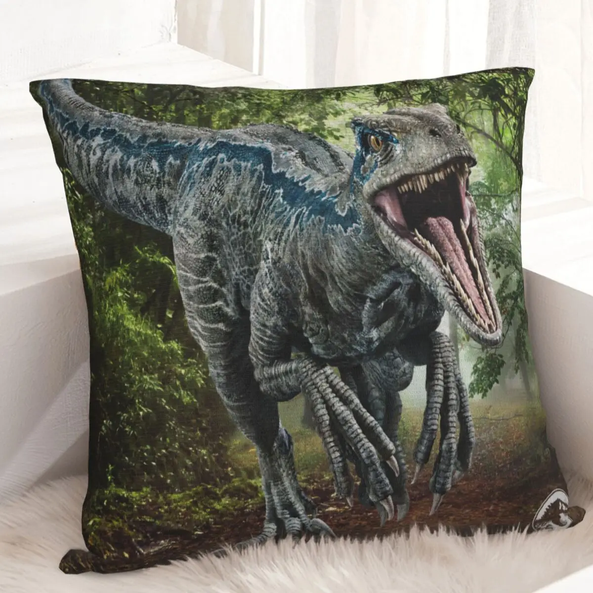 

Dinosaur Jurassics Park Pillowcase Printing Polyester Cushion Cover Decorations Throw Pillow Case Cover Home Square 40X40cm