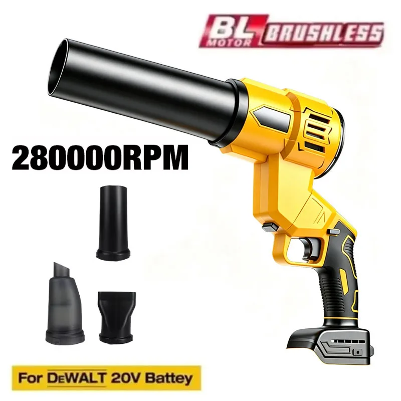 Brushless Electric Air Blower Leaf Trubon Fan Handheld 2in1 Super Strong Jet Blower Vacuum Cleaner for Dewalt 20V Battery