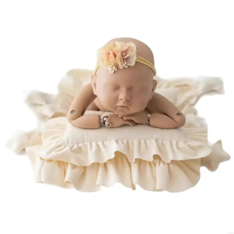 CORB 2 Piece Infant Photo Project Set Breathable Cotton Mattress Headrest Pillow For Newborns Photography Styling