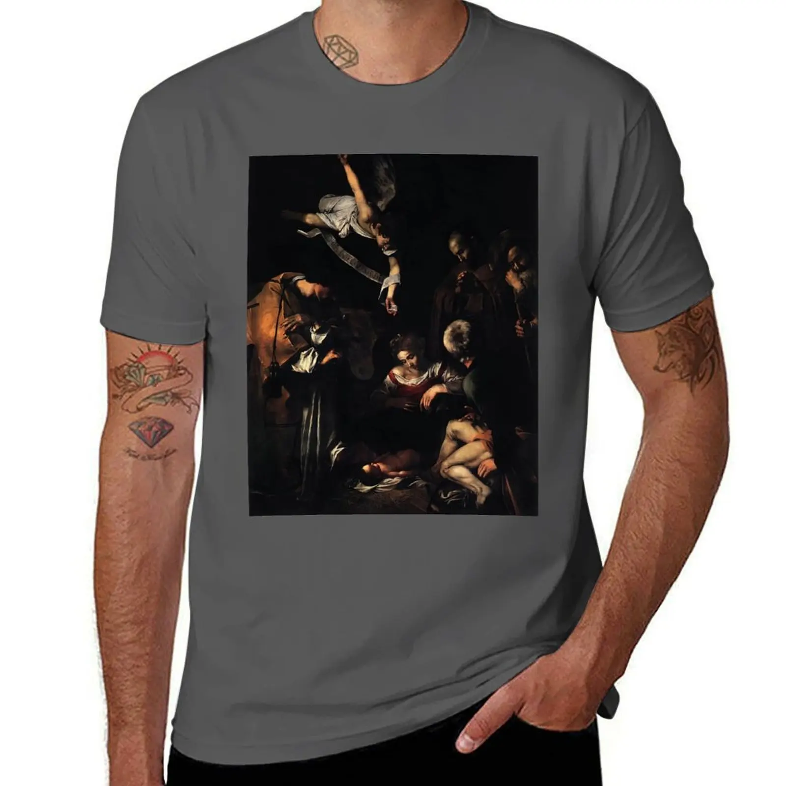 

caravaggio paintings, caravaggio artwork, caravaggio artist T-Shirt T-shirts man street wear designer t shirt men