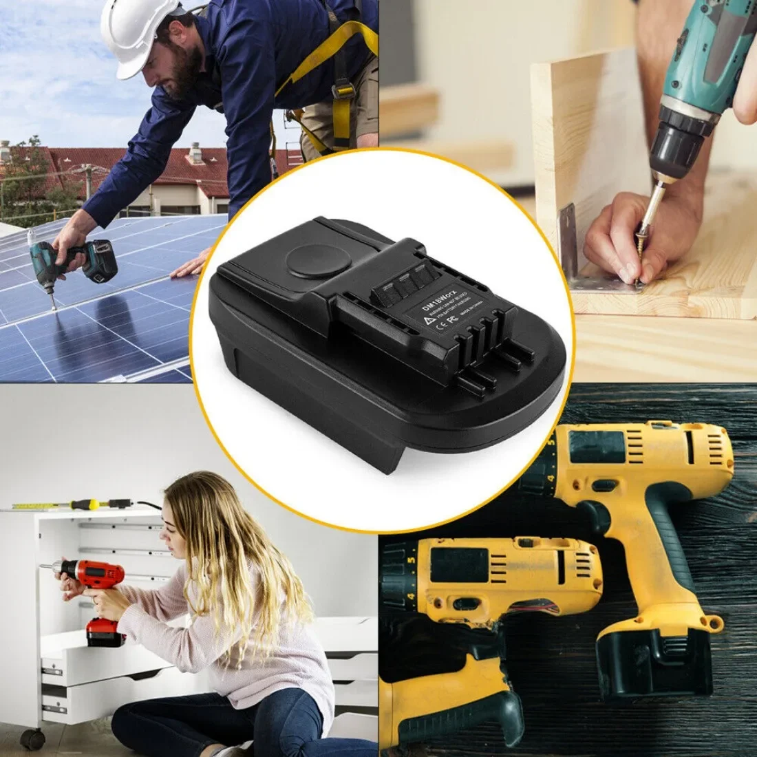 Imagem -03 - Conversor de Adaptador de Bateria Dewalt Dewalt 18v 20v Milwaukee 18v para Worx 18v Battery Power Tools Pinos