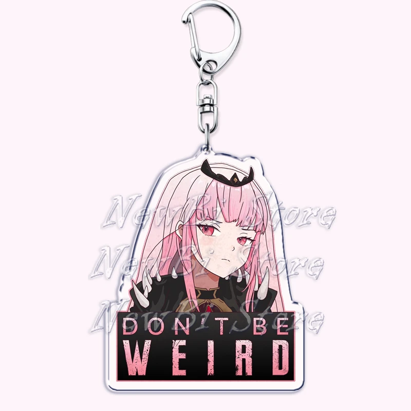 Cute Anime Pink Mori Calliope Keychains for Accessories Bag Kawaii Vtuber Hololive Keyrings Jewelry Friends Fans Gifts