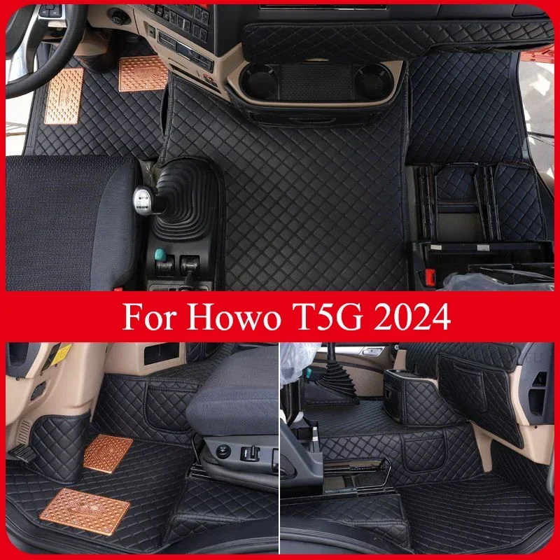 For Howo T5G 2024 Accessories Foot Mats High Floor Dump truckPads Surrounded Truck Supplies Cab Decoration