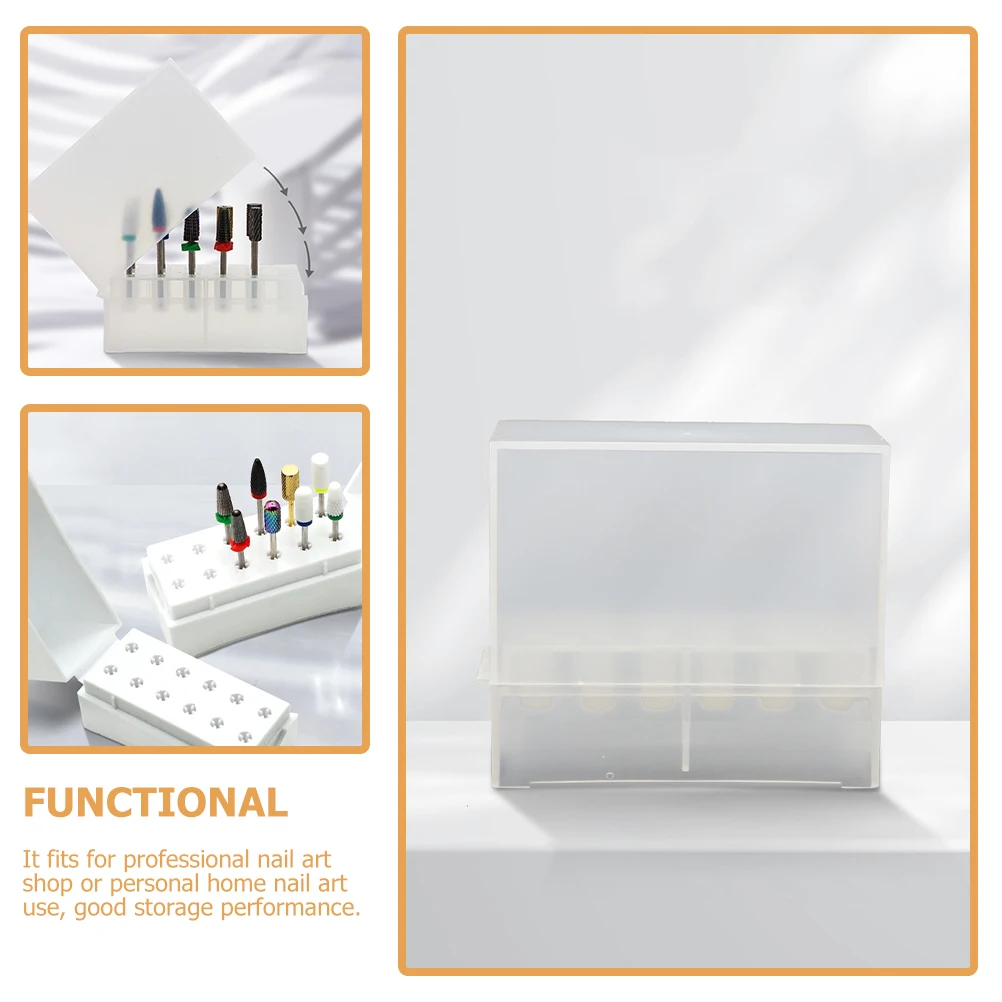 

2Pcs Nail Drill Bit Storage Box Premium No Odor Plastic Organizer for Professional Salon and Home Use Nail Drill Bit Organizer