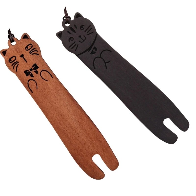 1 пара маркеров для страниц с животными, маркер для страниц с милыми кошками, деревянные закладки, принадлежности для чтения