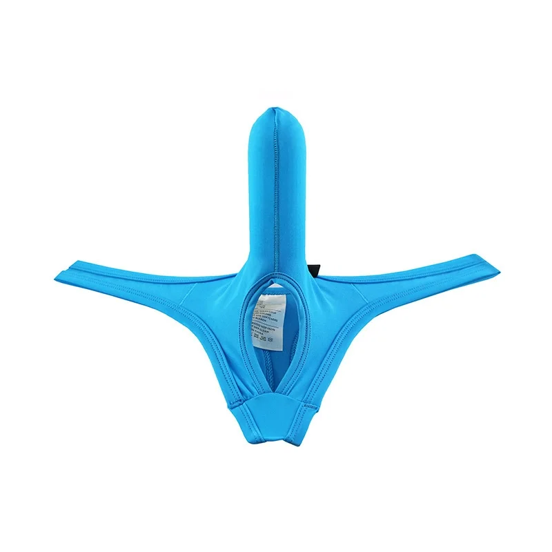 ثونغ طائرة مثيرة للرجال، ملابس داخلية منفصلة رصاصة، سراويل T من الحرير الجليدي للرجال #4