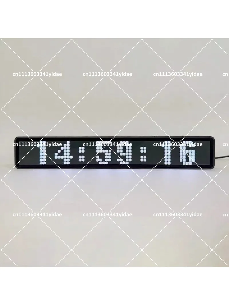 LED Dot Matrix WiFi Pixel Clock,Weather Display Sound-Activated Rhythm Light Digital Timepiece For Home Desktop Table Decoration