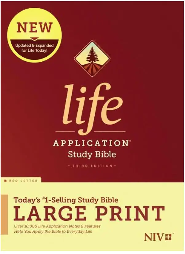 Large Print NIV Life Application Study Bible, 3rd Edition, Hardcover - Red Letter Edition