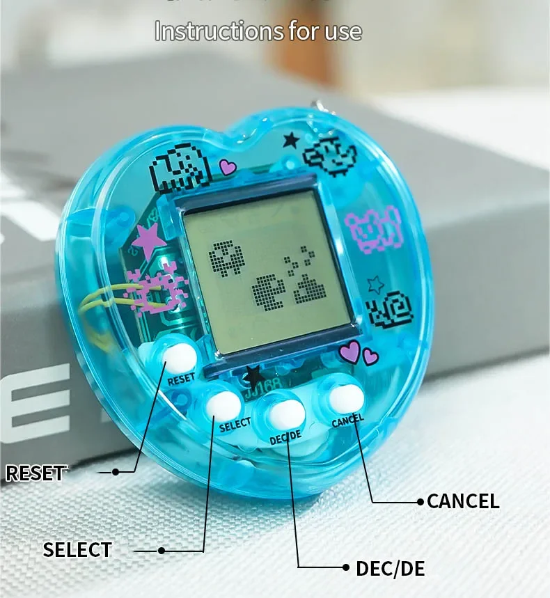 1/3/5PCS Transparent Electronic Pets Game Handheld Game Console Toy Virtual Cyber Digital Pet Pixel Funny Gift Play Toy