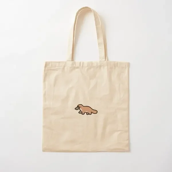 

Happy Little Platypus Adorable Animal Co Canvas Bag Foldable Reusable Handbag Shoulder Bag Designer Printed Shopper Grocery