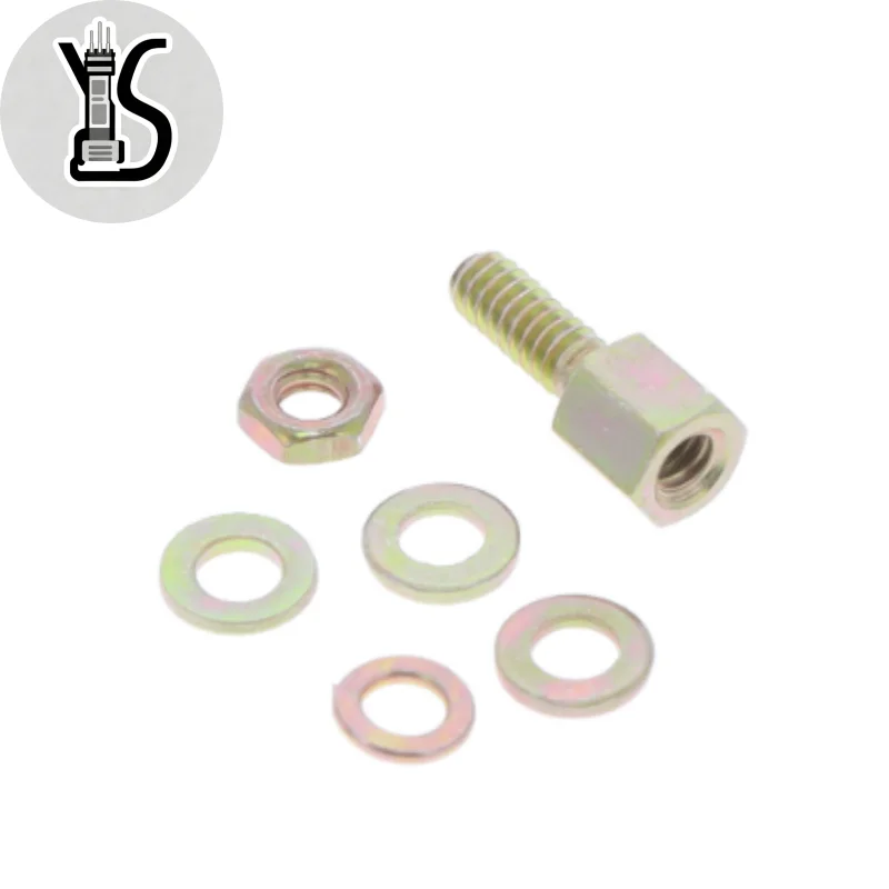 2PCS Original Genuine connector D20418-145 Accessories Female Screw Lock Straight Steel Yellow Chromate Over Cadmium