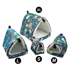 1pc bonito impressão pássaro cama mini gaiola coelho esquilo esteira cobaia ninho casa de hamster pequeno animal dormir cama pet pendurado gaiola 6 principais vendas casinha ninho passarinho - №1