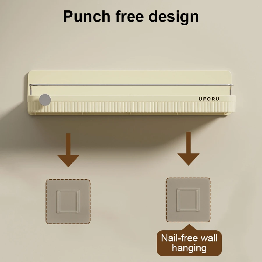 

UFORU Bathroom wall-mounted multi-functional storage rack for bathroom supplies without punching holes