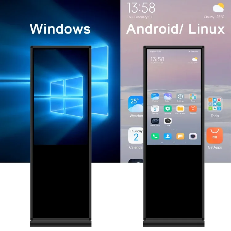 49-Inch Multitouch Totem Screen Kiosk HD Digital Signage for Shopping Mall Restaurant Advertising Floor Stand SDK Elevators fact