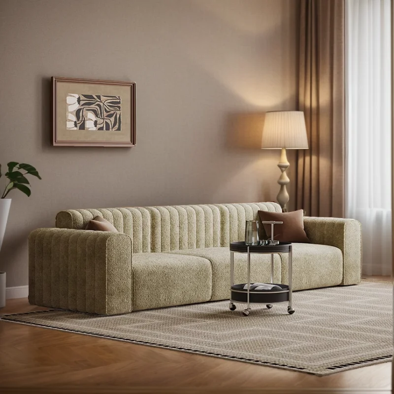 Medieval retro module splicing straight row fabric sofa Medieval living room B & B beauty