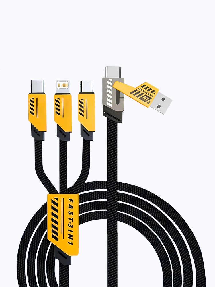 3 In 2 100W Fast Charge Cable Micro USB TypeC Mobile Phone Data Cable For iPhone Huawei Xiaomi Redmi Samsung Charging Cable