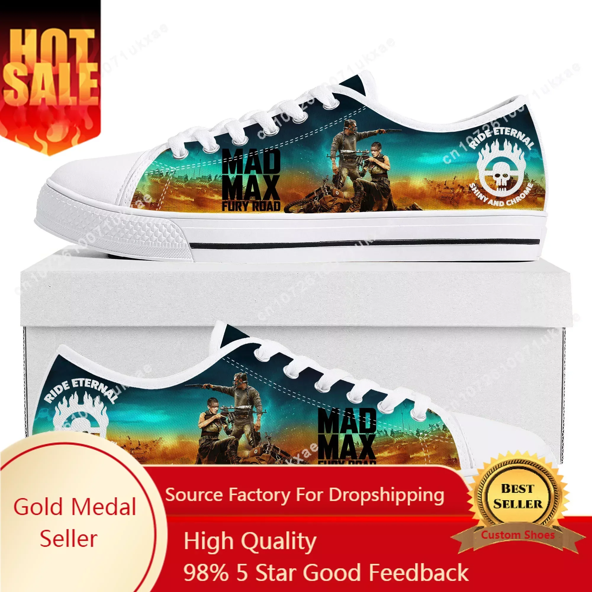 Mad Max Fury Road Low Top Sneakers Mens Womens Teenager High Quality Tom Hardy Canvas Sneaker couple Casual Shoes Custom Shoe