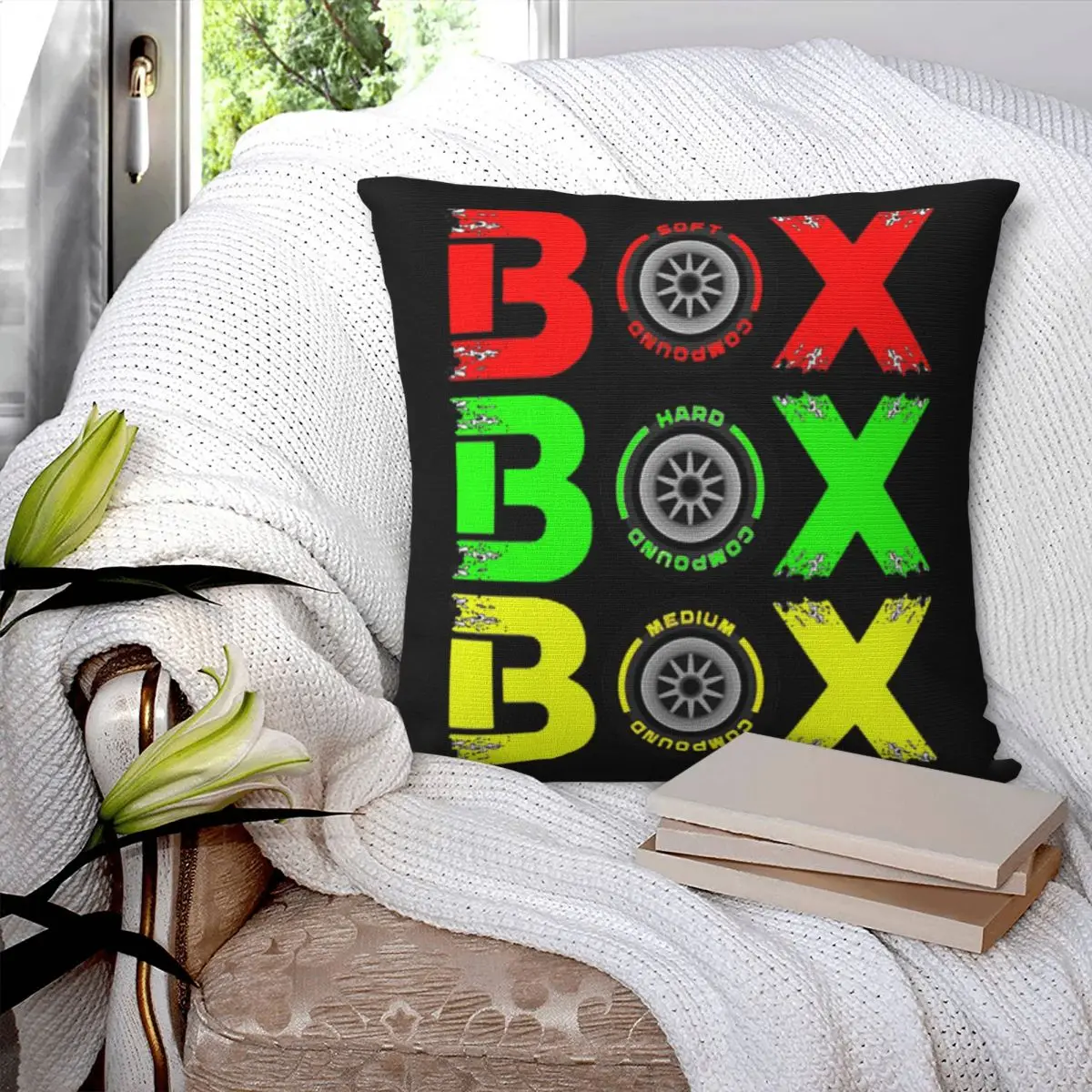 Box Box Box F1 Square Pillowcase Pillow Cover Polyester Cushion Zip Decorative Comfort Throw Pillow for Home Bedroom